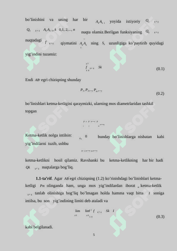 Bazi integral tengsizliklar 5