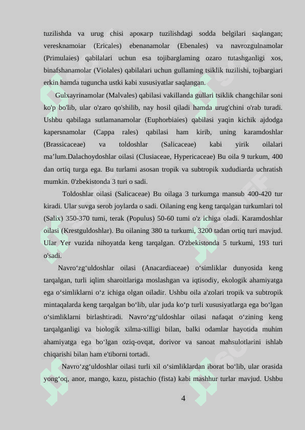 Yopiq urugʻlilar boʻlimining umumiy tavsifi. Asosiy belgilari, kelib chiqishi 4