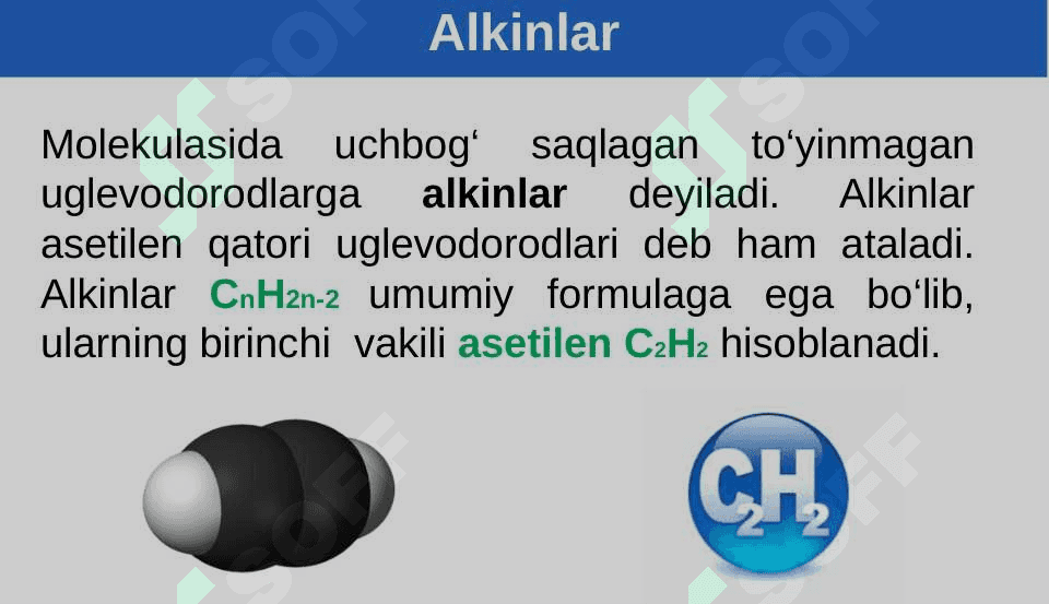 Alkinlar. Olinishi va xossalari 6