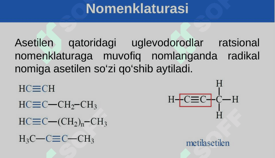 Alkinlar. Olinishi va xossalari 7