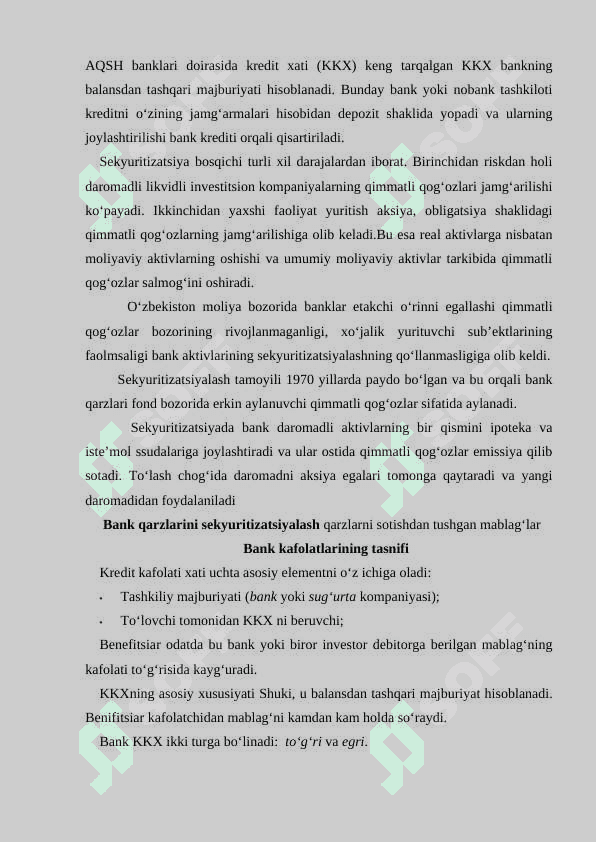 Bank ishida balansdan tashqari moliyalashtirish 4