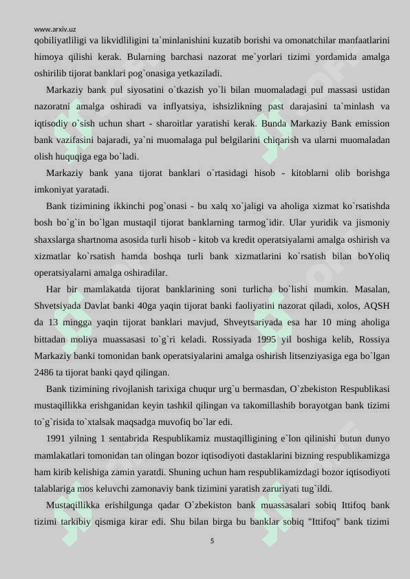 Banklar va bank tizimi 5