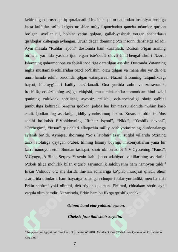 “Ruhlar isyoni”– fojiaviy asar sifatida” 7