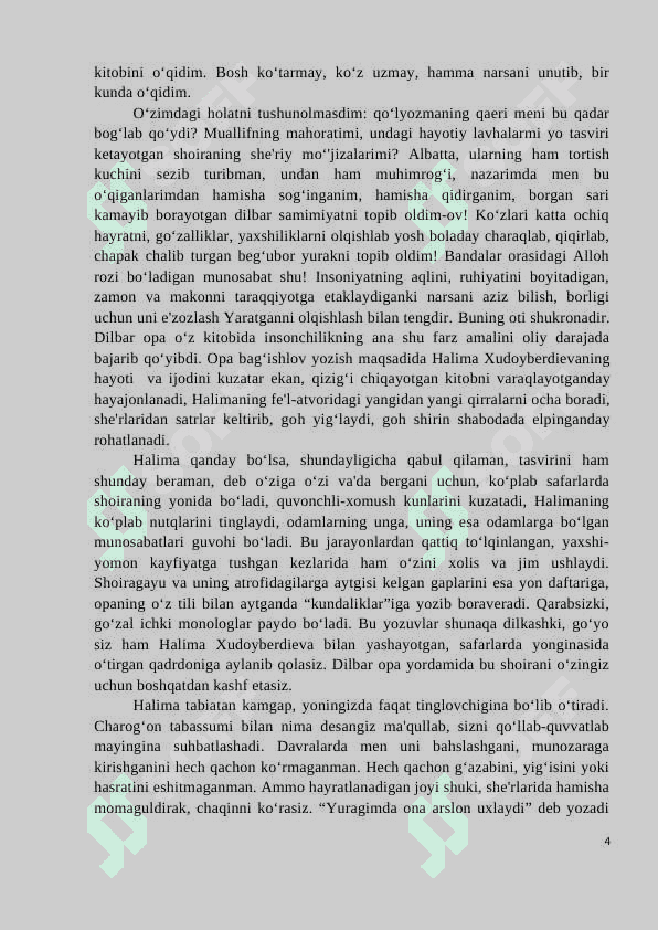 Halima Xudoyberdiyeva lirikasida ayol qalbining nozik talqini 4