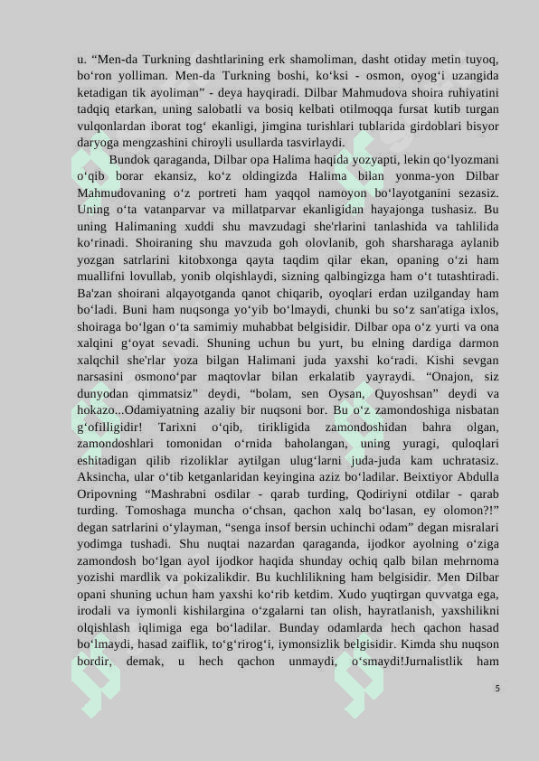 Halima Xudoyberdiyeva lirikasida ayol qalbining nozik talqini 5