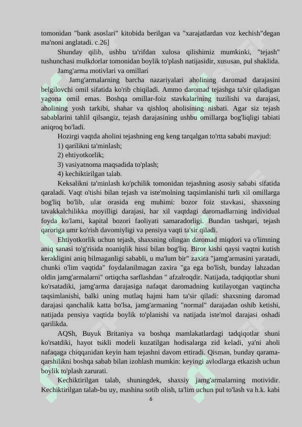 IQTISODIY JAMGʻARISH MOHIYATI VA MANBALARI 6