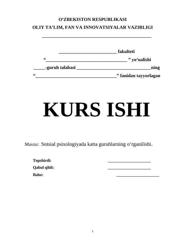 Sotsial psixologiyada katta guruhlarning o‘rganilishi 1
