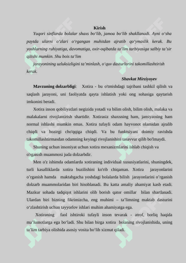 XOTIRANING PSIXOFIZIOLOGIK NAZARIYASI 2
