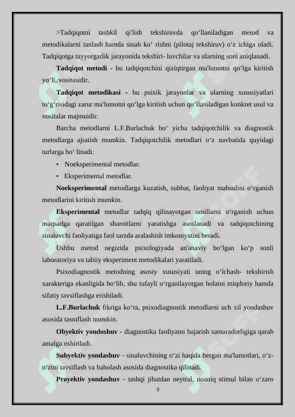Psixologik metodlar klassifikatsiyasi 3
