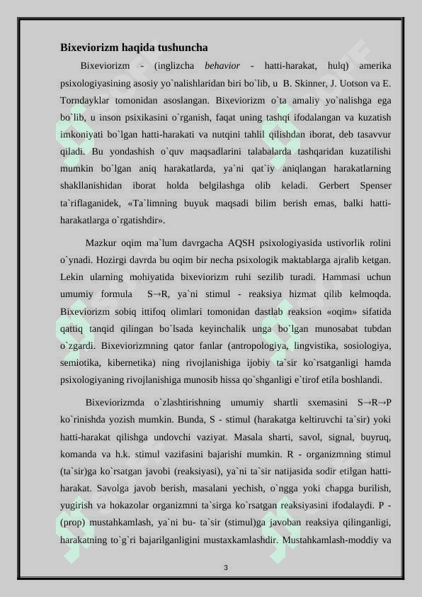 Bixeviorizm etologiyasi 3