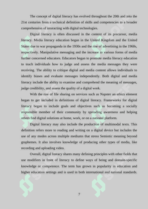 DIGITAL LITERACY AND ITS IMPORTANCE IN LANGUAGE TEACHING 7