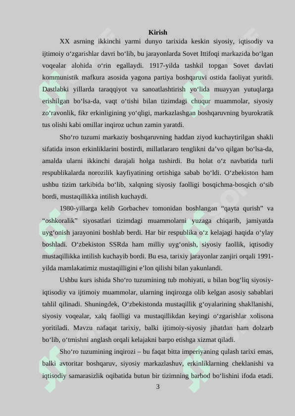 Sho‘ro tuzumining inqirozi muqarrarligi – Mustaqillik sari yo‘l 3