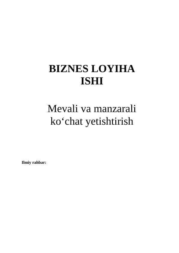 Mevali va manzarali ko‘chat yetishtirish 1