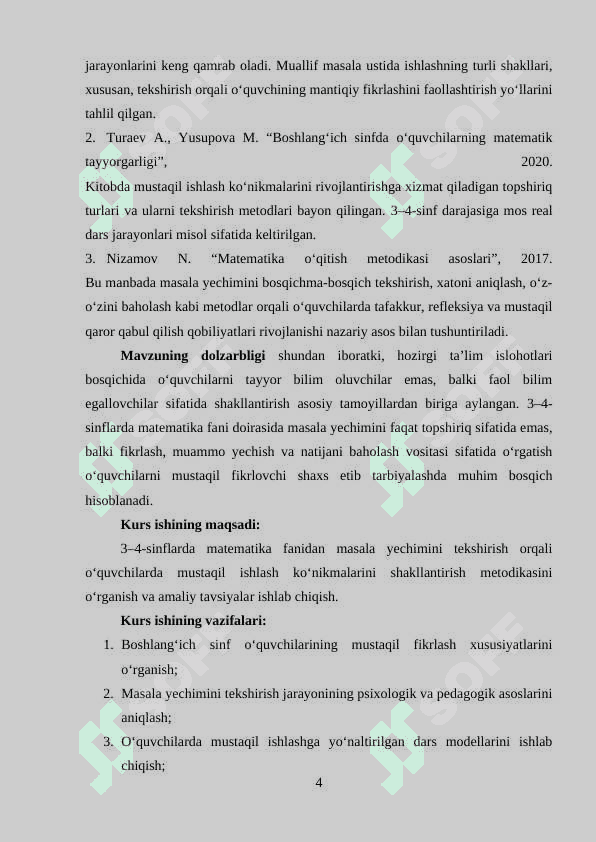 ARIFMETIK AMALLARNI O‘RGATISHDA ZAMONAVIY TA’LIM TEXNOLOGIYALARIDAN FOYDALANISH METODIKASI 4
