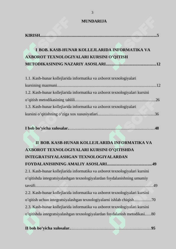 KASB-HUNAR KOLLEJLARIDA INFORMATIKA VA AXBOROT TEXNOLOGIYALARI KURSINI O‘QITISHDA INTEGRATSIYALASHGAN TEXNOLOGIYALARDAN FOYDALANISH METODIKASI 3