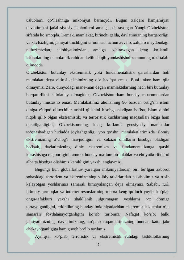MAMLAKATIMIZNING XAFSIZLIGI VA BARQARORLIGINI TAMINLASH 5