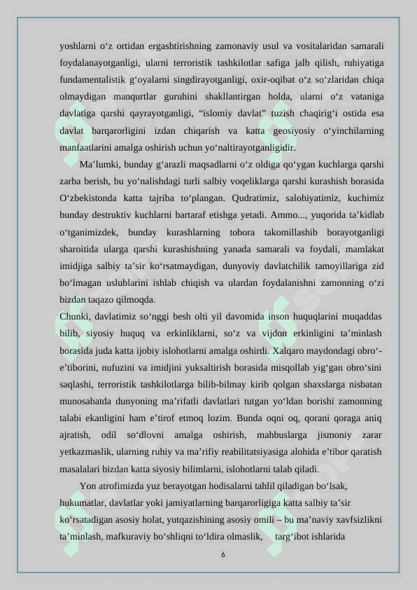 MAMLAKATIMIZNING XAFSIZLIGI VA BARQARORLIGINI TAMINLASH 6