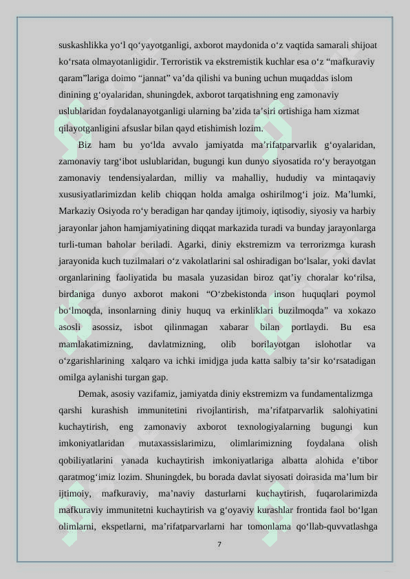 MAMLAKATIMIZNING XAFSIZLIGI VA BARQARORLIGINI TAMINLASH 7