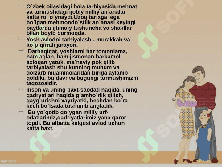 Oilada  dastlabki  beriladigan  ma'naviy-axloqiy tarbiya 3