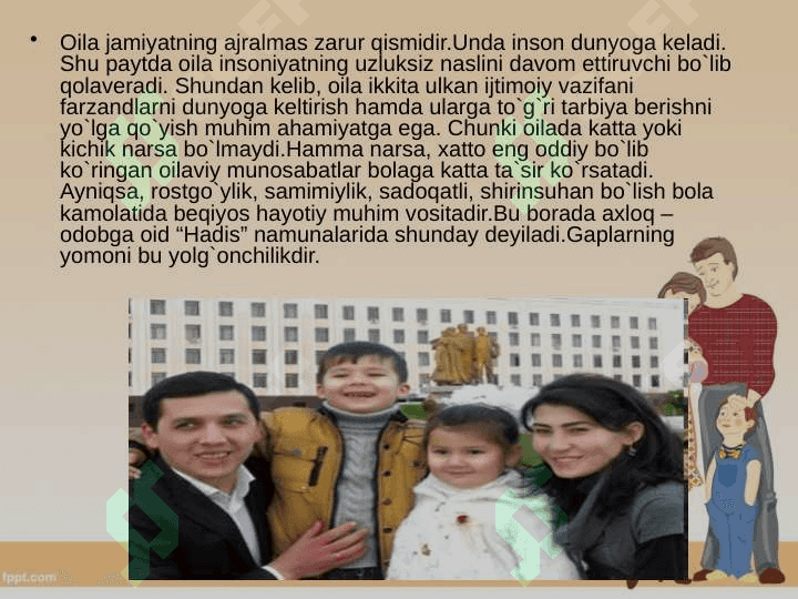 Oilada  dastlabki  beriladigan  ma'naviy-axloqiy tarbiya 4