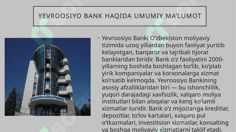 Hayot banki va yevroosiyo banki 4