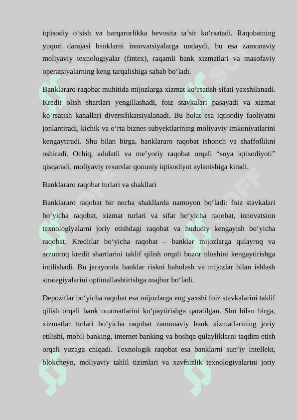 Milliy Iqtisodiyotni transformatsiyalashda banklararo raqobatning tutgan o'rni 4