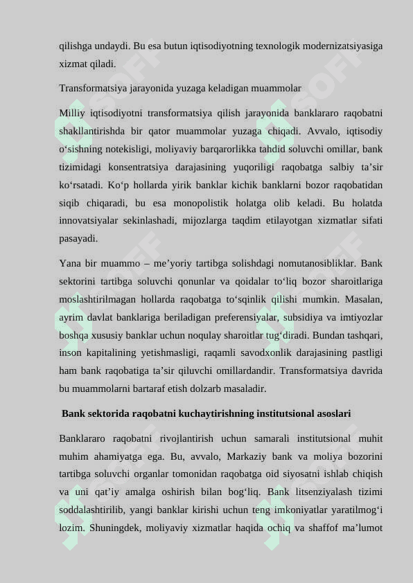 Milliy Iqtisodiyotni transformatsiyalashda banklararo raqobatning tutgan o'rni 5