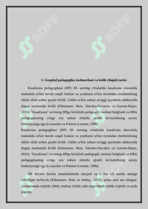 Gospital pedagogika-inkilyuzaning ajralmas qismi sifatida . Gospital pedagogika tushunchasi, maqsadi va vazifalari. 2