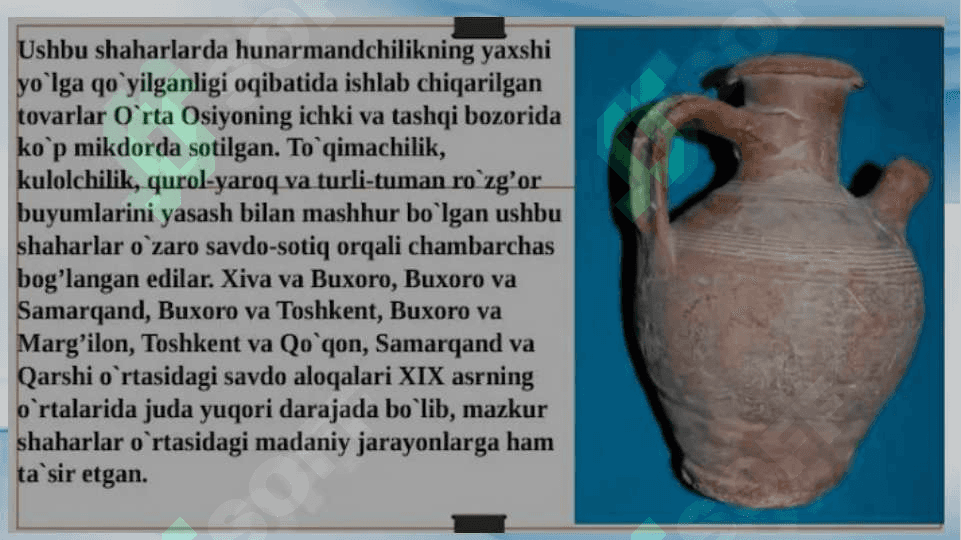 O‘rta Osiyo xonliklarining Eron, Hindiston, Xitoy va Turkiya davlatlari bilan savdo va diplomatik aloqalari. Rossiyaning O‘rta Osiyoga yuborgan elchilari 3