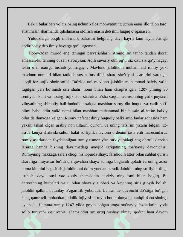 Jaloliddin Rumiy hayoti va ijodiy faoliyati 4