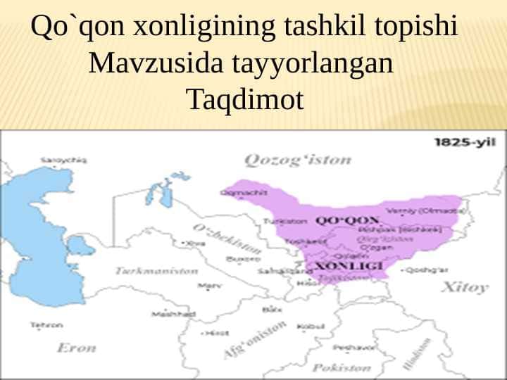 Qo`qon xonligining tashkil topishi 1