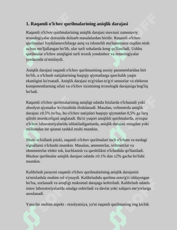RAQAMLI O‘LCHOV QURILMALARINING AFZALLIK VA KAMCHILIKLARI 3