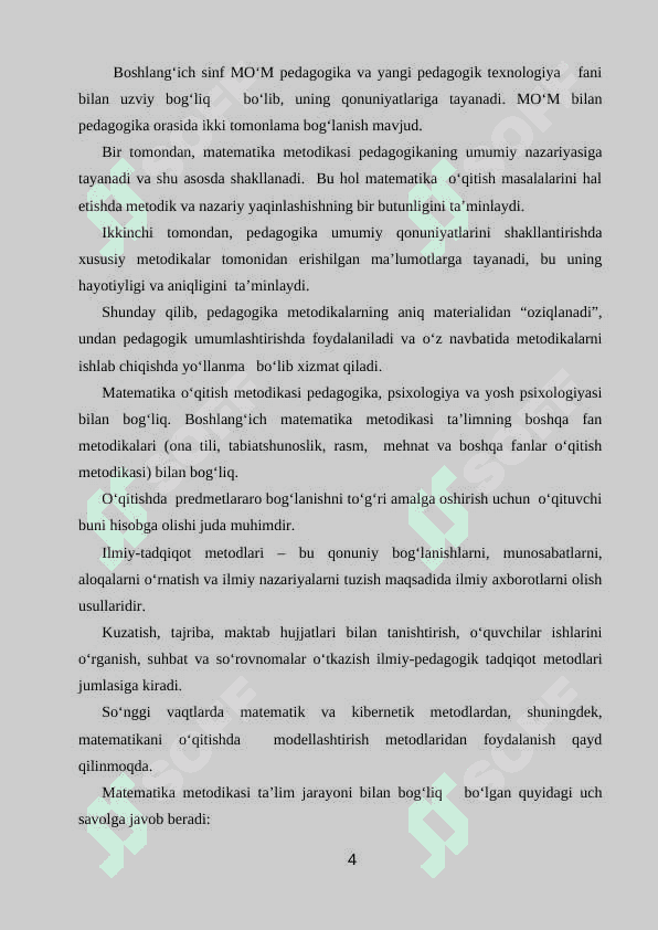 Boshlang’ch sinf matematika darslarida interaktiv metodlardan foydalaninsh. 4