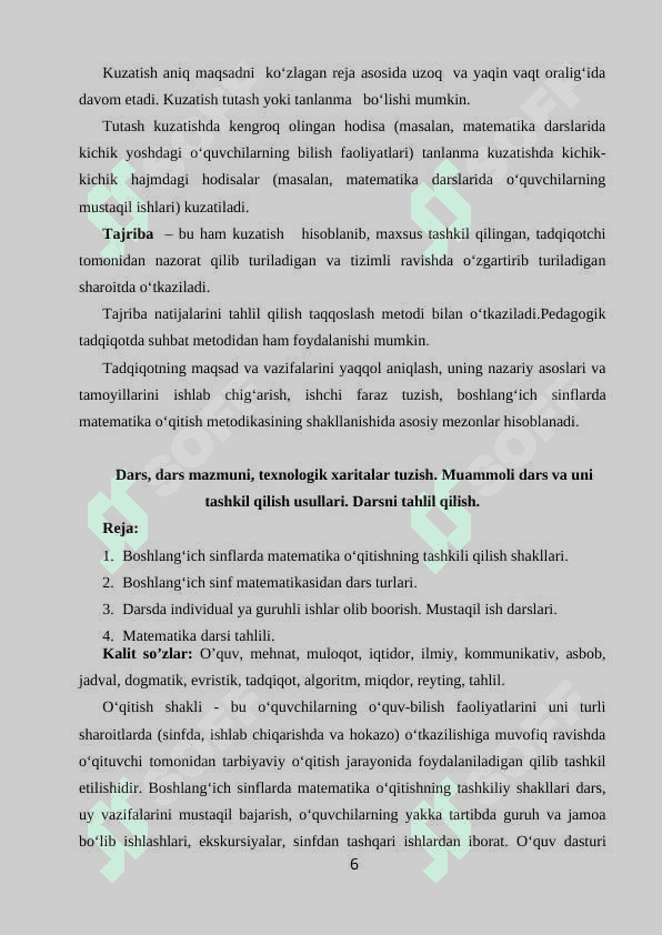Boshlang’ch sinf matematika darslarida interaktiv metodlardan foydalaninsh. 6