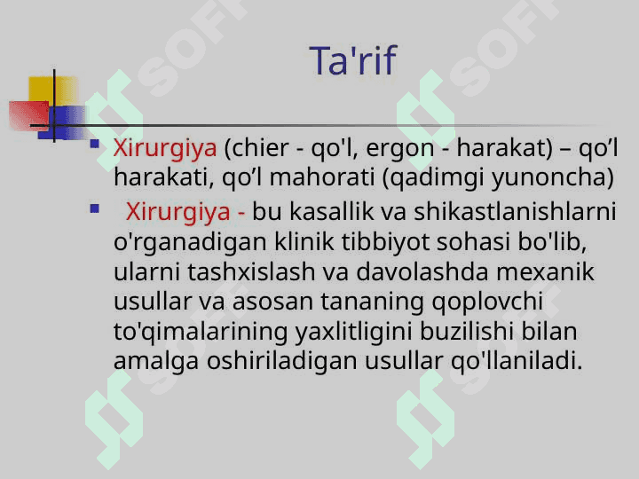 ZAMONAVIY XIRURGIYANING RIVOJLANISH TARIXI 2