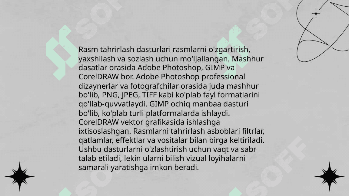 Multimedia tizimi tarkibiga kiruvchi dasturiy vositalar 5