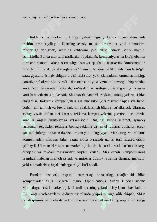 REKLAMA VA MARKETING KOMPANIYALARI TIZIMI 7
