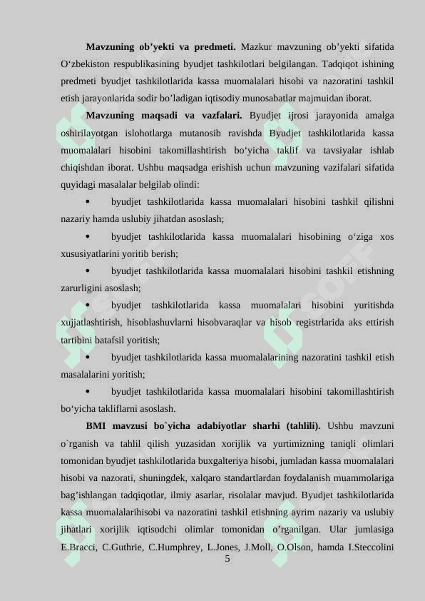 Byudjet tashkilotlarida kassa va kassa operatsiyalari 5