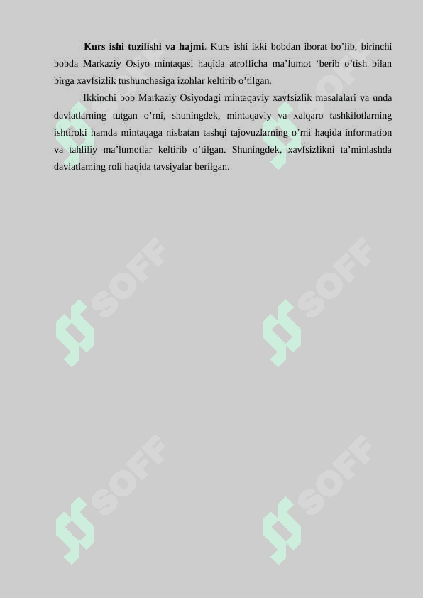 MARKAZIY OSIYODA XAVFSIZLIK MASALALARI (TERRORIZM, GIYOHVANDLIK VA ODAM SAVDOSIGA QARSHI KURASHDA O‘ZBEKISTON RESPUBLIKASINING FAOLIYATI 4