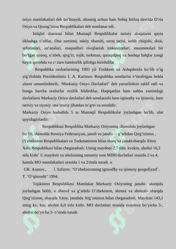MARKAZIY OSIYODA XAVFSIZLIK MASALALARI (TERRORIZM, GIYOHVANDLIK VA ODAM SAVDOSIGA QARSHI KURASHDA O‘ZBEKISTON RESPUBLIKASINING FAOLIYATI 7