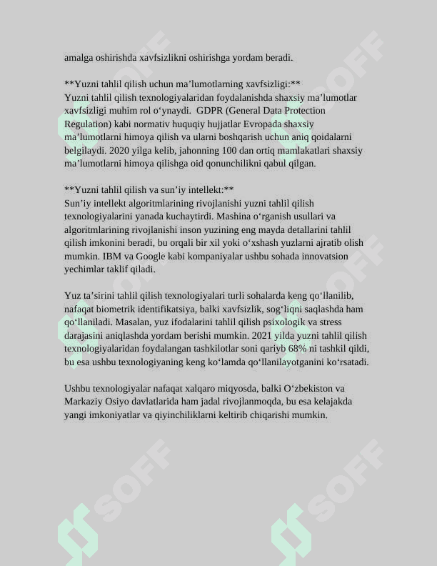 YUZ TA’SIRIGA ASOSLANGAN AUTENTIFIKATSIYA USULI VA UNING XUSUSIYATLAR 4