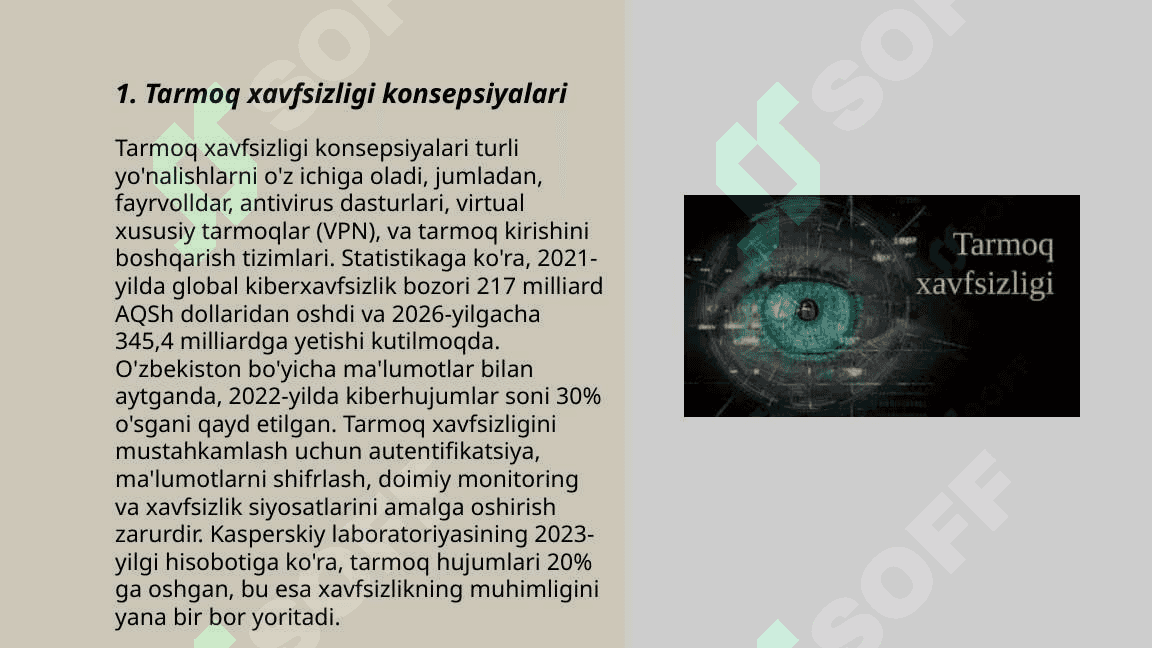 Tarmoq xavfsizligi asoslar Xavfsizlik tahdidlari firewall IDS IPS tizimlari va boshqa xavfsizlik vositalari 3