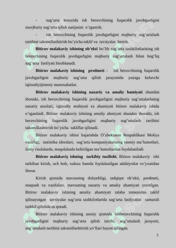 Ish beruvchining fuqarolik javobgarligini majburiy sug’urta qilish mexanizmini 3
