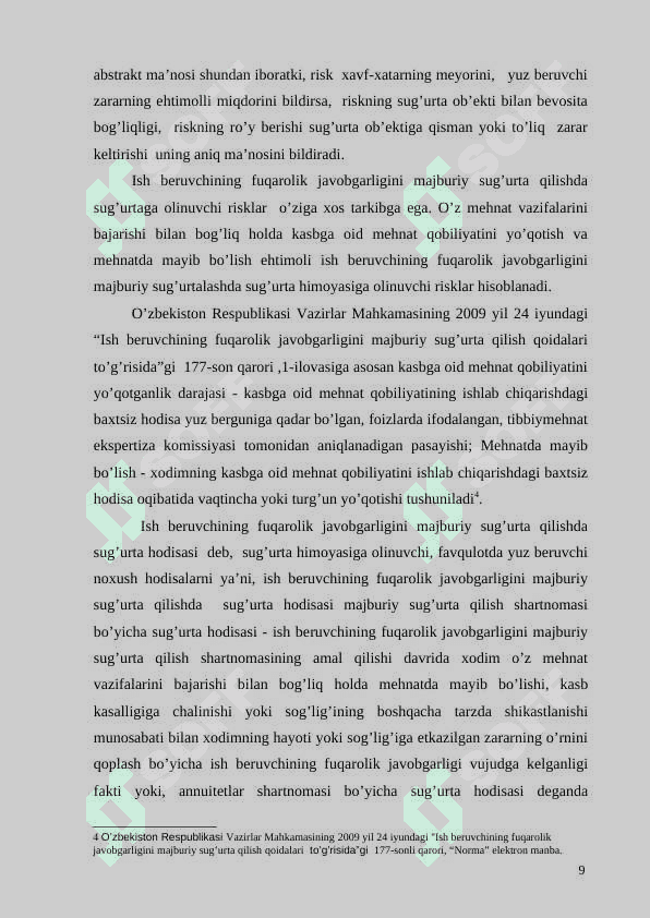 Ish beruvchining fuqarolik javobgarligini majburiy sug’urta qilish mexanizmini 7