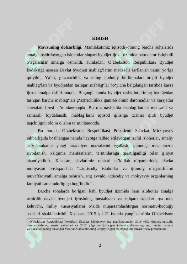Byudjet tashkilotlarida kassa va kassa operatsiyalari 2