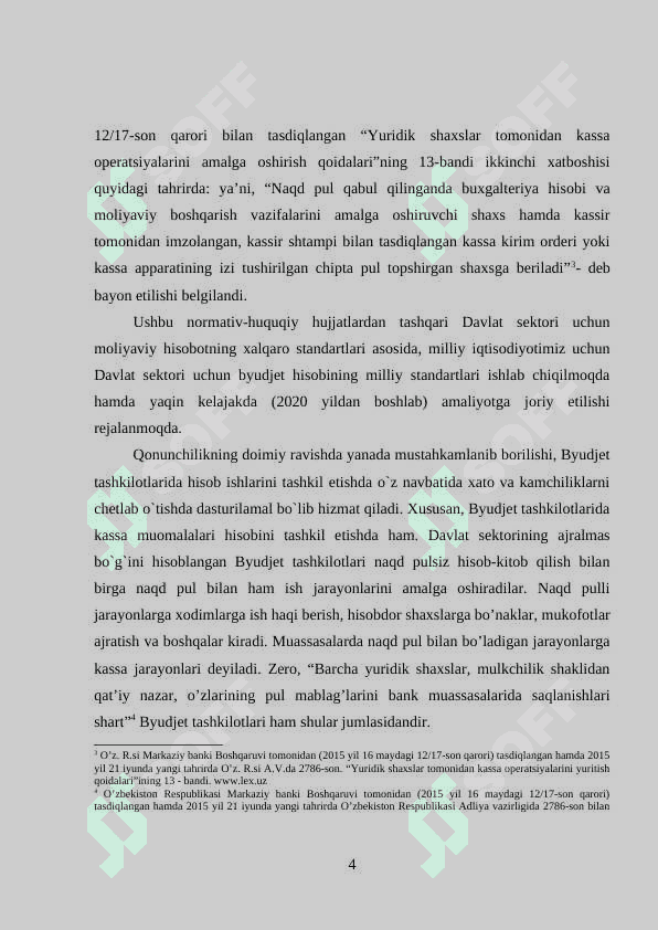 Byudjet tashkilotlarida kassa va kassa operatsiyalari 4