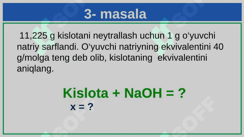 Ekvivalentga oid masalalar yechish 4