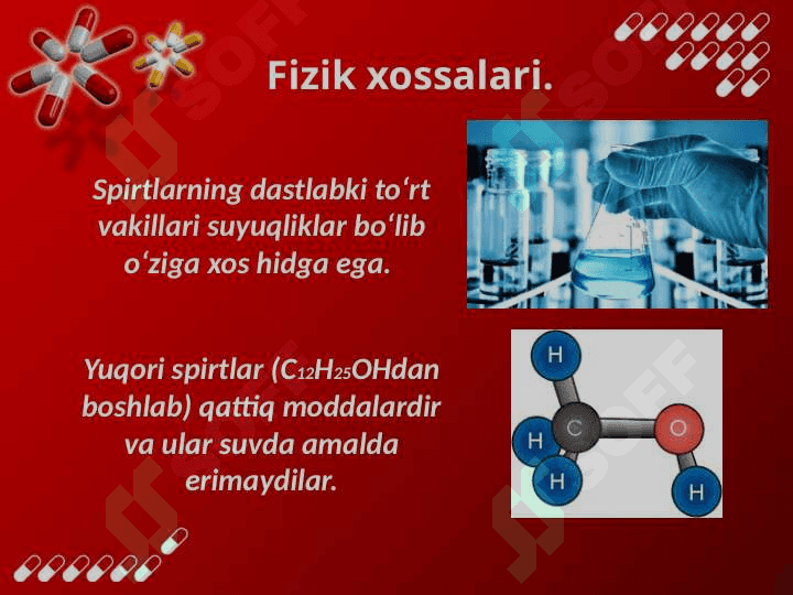 To’yingan bir atomli spirtlarning fizik va kimyoviy xossalari 2