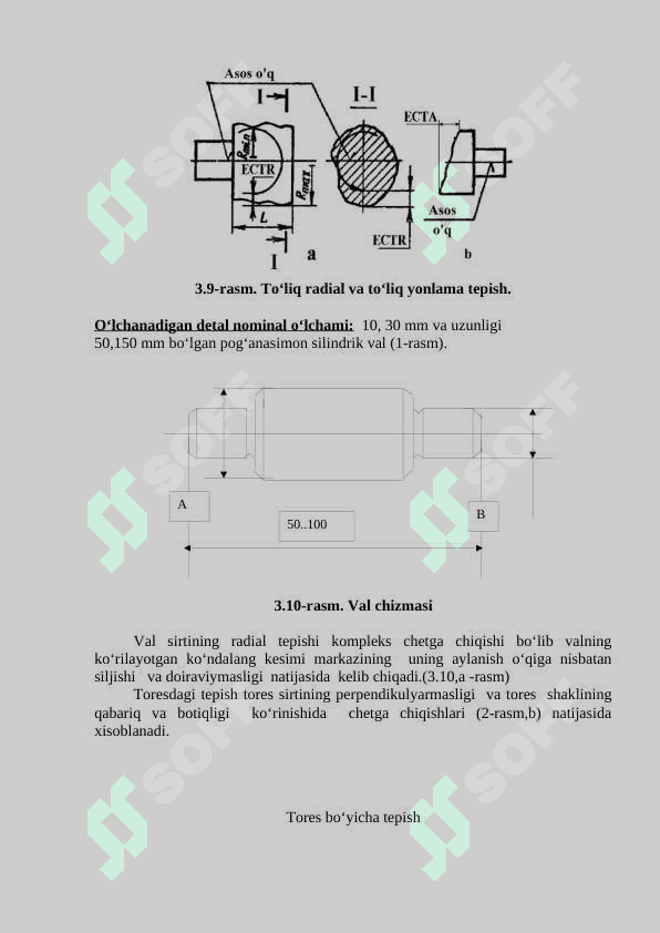 Silindrik detallarning radial va yonlanma tepishini o’lchash 3