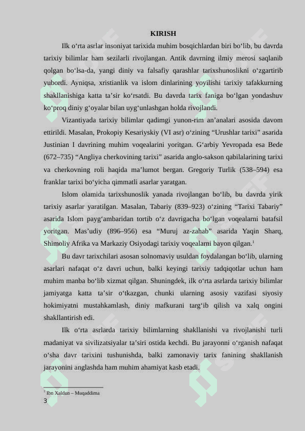 Ilk oʻrta asrlarda tarixiy bilimlarning rivojlanishi 3